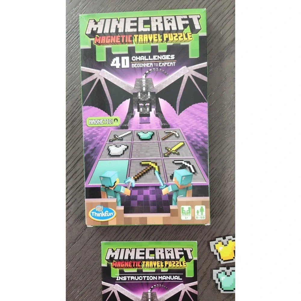 Minecraft Magnetic Travel Puzzle Game Kids Logic Brain Teaser